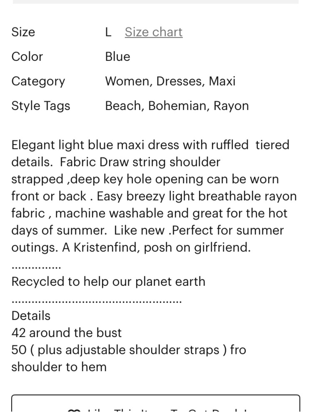 Sleeveless Light Blue Tiered Midi Dress with Tie Neck - Picture 11 of 11
